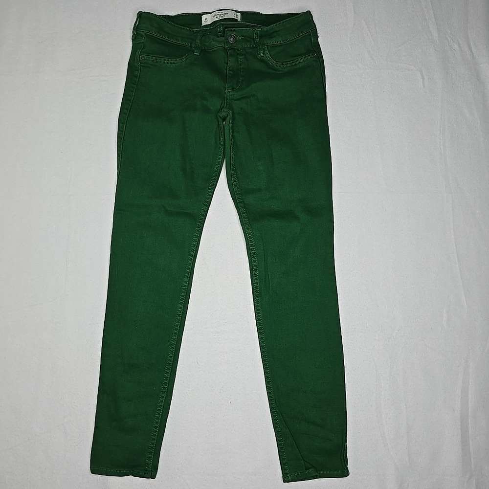 Abercrombie & Fitch Skinny‎ Pants Womens 4R 27x29 Green Stretch Slim Casual Xmas